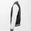 Mens Garry Black and White Leather College Boy Varsity Jacket Fitted Design left way