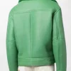 Aviator Style Shearling Leather Jacket back