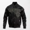 Denver Nuggets Black Championship Jacket featuring the team logo and championship detailing.