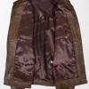 Jaime Timber Men's Leather Biker Jacket with Zippered Pockets and Front Closure open