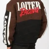 Loiter Racing Jacket Brown Design back