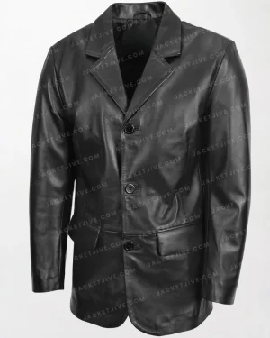 Men's Classic Leather Biker Style Zip Jacket Ethan in Brown with Tan Accents