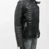 Natural Snakeskin Leather Bomber Moto Jacket style dummy