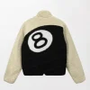 Sherpa Lined 8 Ball Gray Jacket back