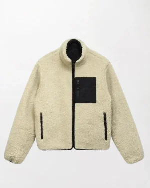 Sherpa Lined 8 Ball Gray Jacket featuring a warm sherpa lining and iconic 8 Ball patch design