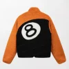 Sherpa Lined 8 Ball orange Jacket back
