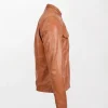 Jens Jaime Tan Biker Leather Jacket for Men with Casual Style right way