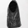 Men's Leather Brando Gilet Biker Vest with Cross Zip style