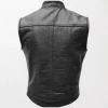 Real Leather Motorcycle Crocodile Print Real Leather Vest Waistcoat Jacket back