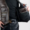 Sleeveless Leather Hunter Waistcoat Gilet Casual Jacket style