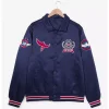 Brave New World Bomber Jacket with Captain America shield and patriotic design.