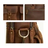 Brown Leather Messenger Bag detail