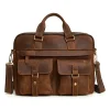 Brown Leather Messenger Bag front