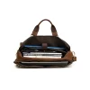 Brown Leather Messenger Bag open