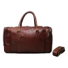 Brown Leather Travel Bag back