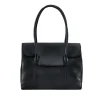 Classical Design Black Leather Handbag front