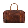 Handmade Leather Luggage Bag back