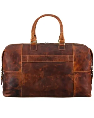 Handmade Leather Luggage Bag back