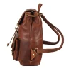 Large Vintage Classical Leather Backpack sideway