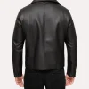 Men's Black Faux Motorcycle Biker Robert Jacket back