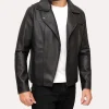 Men's Black Faux Motorcycle Biker Robert Jacket style