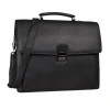 Men's Genuine Black Leather Business Briefcase