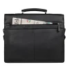 Men's Genuine Black Leather Business Briefcase back