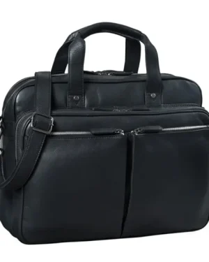 Men's Premium Black Leather Business Bag