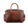 Men's Vintage Brown Leather Travel Luggage Bag back