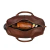 Men's Vintage Brown Leather Travel Luggage Bag open