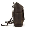 Office Brown Leather Backpack Bag side way