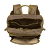 Professional Vintage Brown Leather Backpack open way