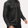 Quilted Black Joseph Leather Jacket style