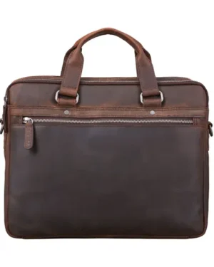Slim Leather Business Bag for Men front