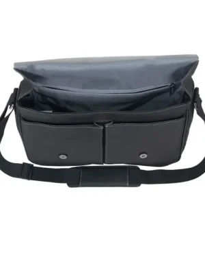Street Style's Most Wanted Black Leather Messenger Bag upper way