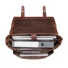 Vintage Brown Leather Briefcase-Style Business Bag book