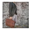 Vintage Brown Leather Briefcase-Style Business Bag model