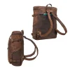 Vintage Brown Leather Business Laptop Backpack veiw