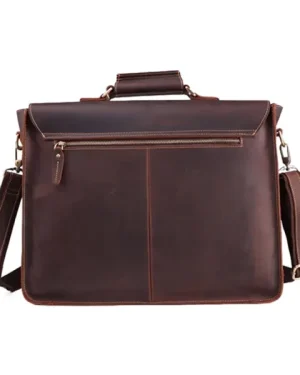 Vintage Vibes Leather Edge Messenger Bag back