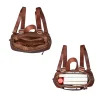 Women Vintage Genuine Leather Backpack detail