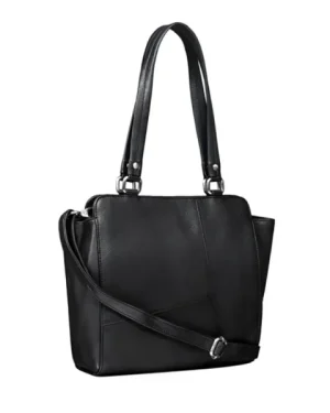 Women's Genuine Leather Designer Black Handbag