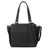 Women’s Genuine Leather Designer Black Handbag with spacious interior and sturdy handles.