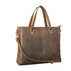Women’s Leather Brown Handbag with spacious interior and sturdy handles.