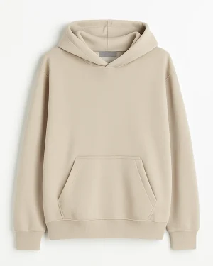 Classic charcoal grey American Giant pullover hoodie with kangaroo pocket