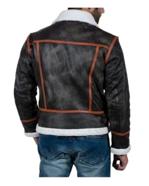 Summit Ridge Shearling Leather Jacket back