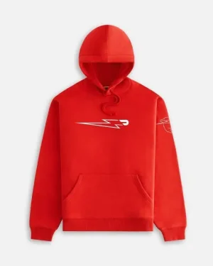 DoorDash Red MrBeast x Hoodie featuring bold red color and collaborative branding.
