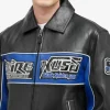 Spider Racing marvel Avirex Black Leather Jacket front