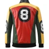 Men’s David Puddy 8 Ball Leather Jacket – Color Block back