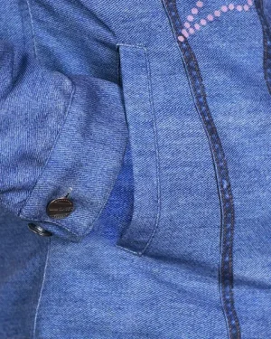 Women's Barbie Embroidered Blue Denim Jacket – Vintage Style band