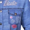 Women's Barbie Embroidered Blue Denim Jacket – Retro Vintage Style logo